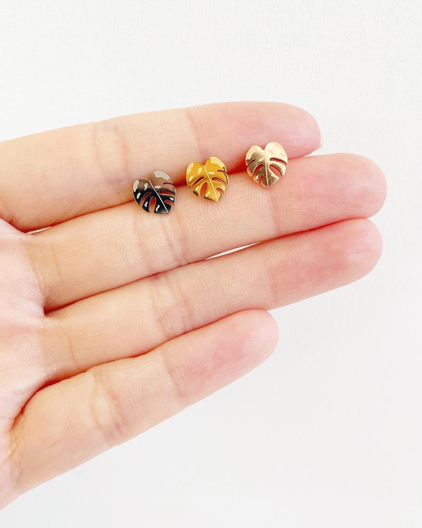Metal Plant Earring Studs Propagation Set- 3 pairs