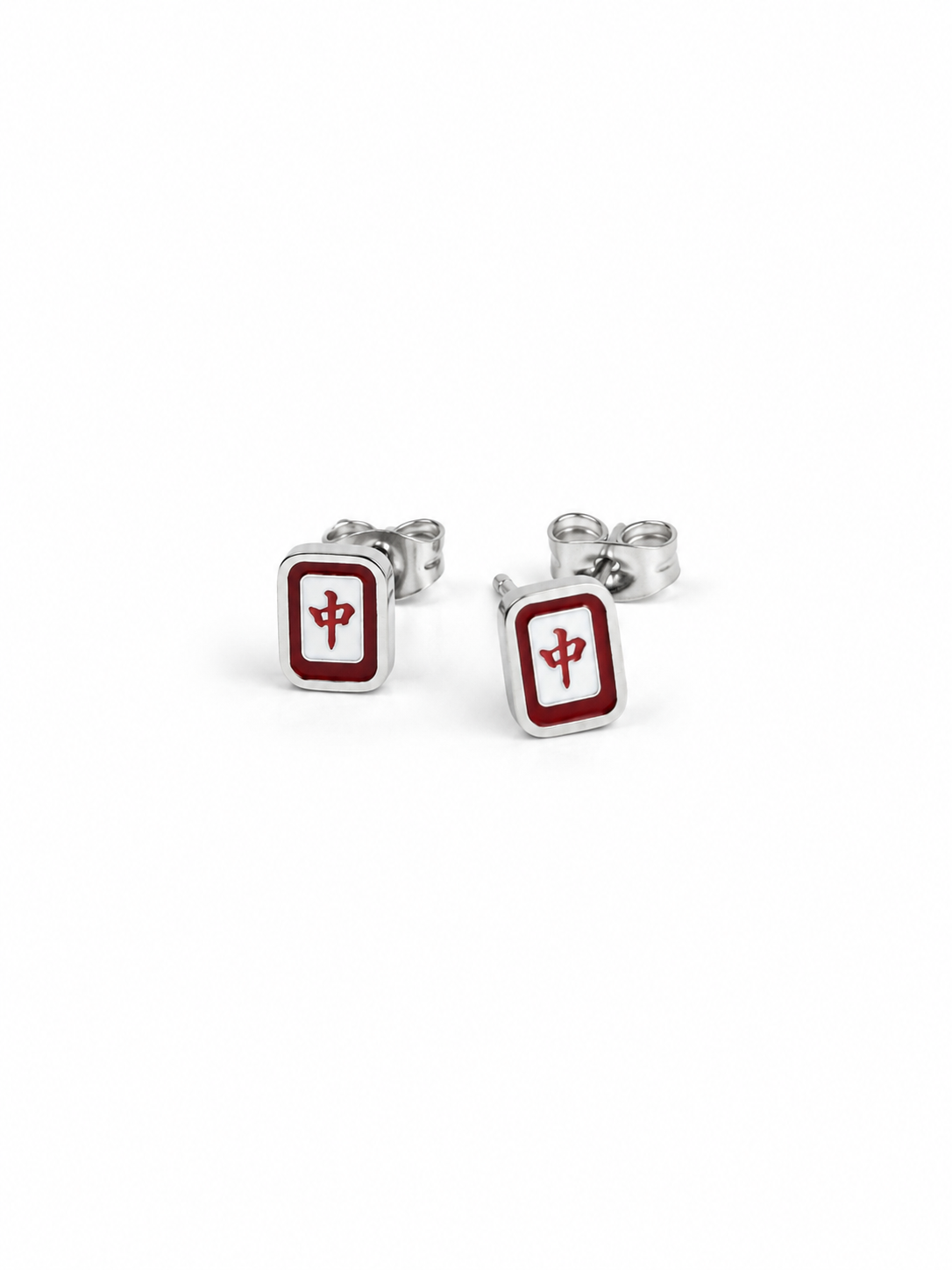 Mahjong Tile Earrings- Stainless Steel