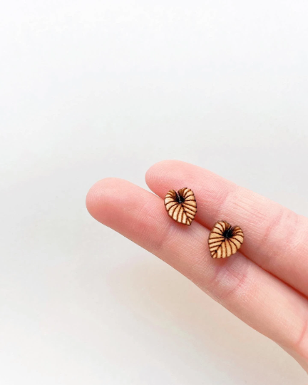 Philodendron Gloriosum Wooden Earrings