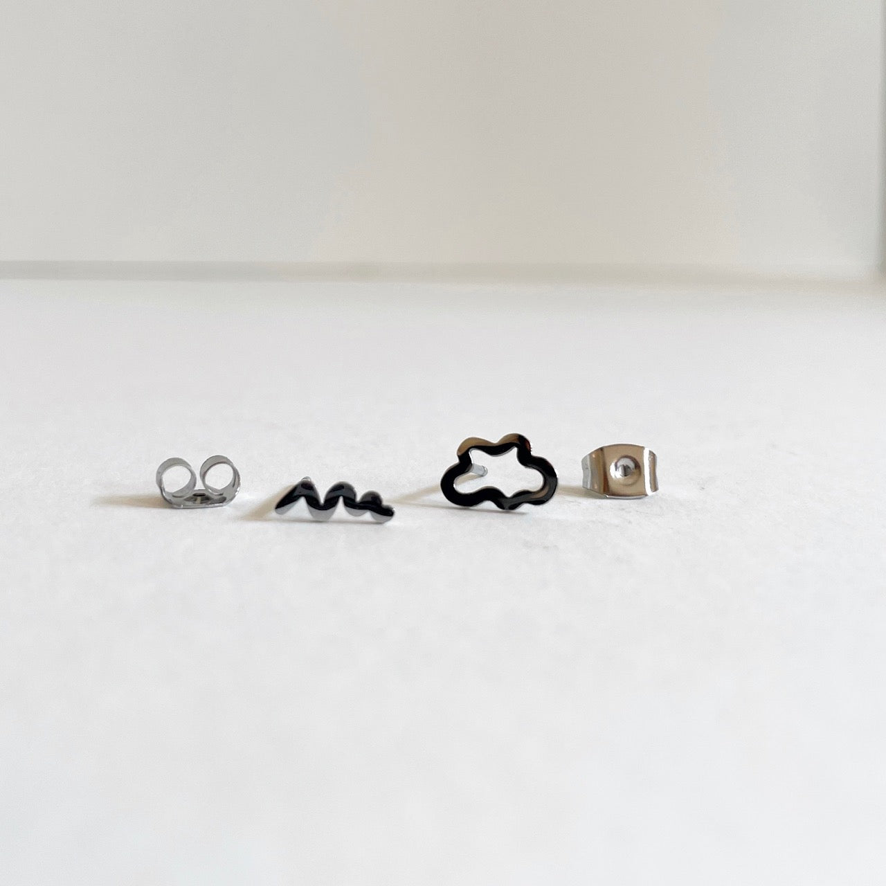 Squiggles & Blobs Metal Stud Earrings - Plant Dosage