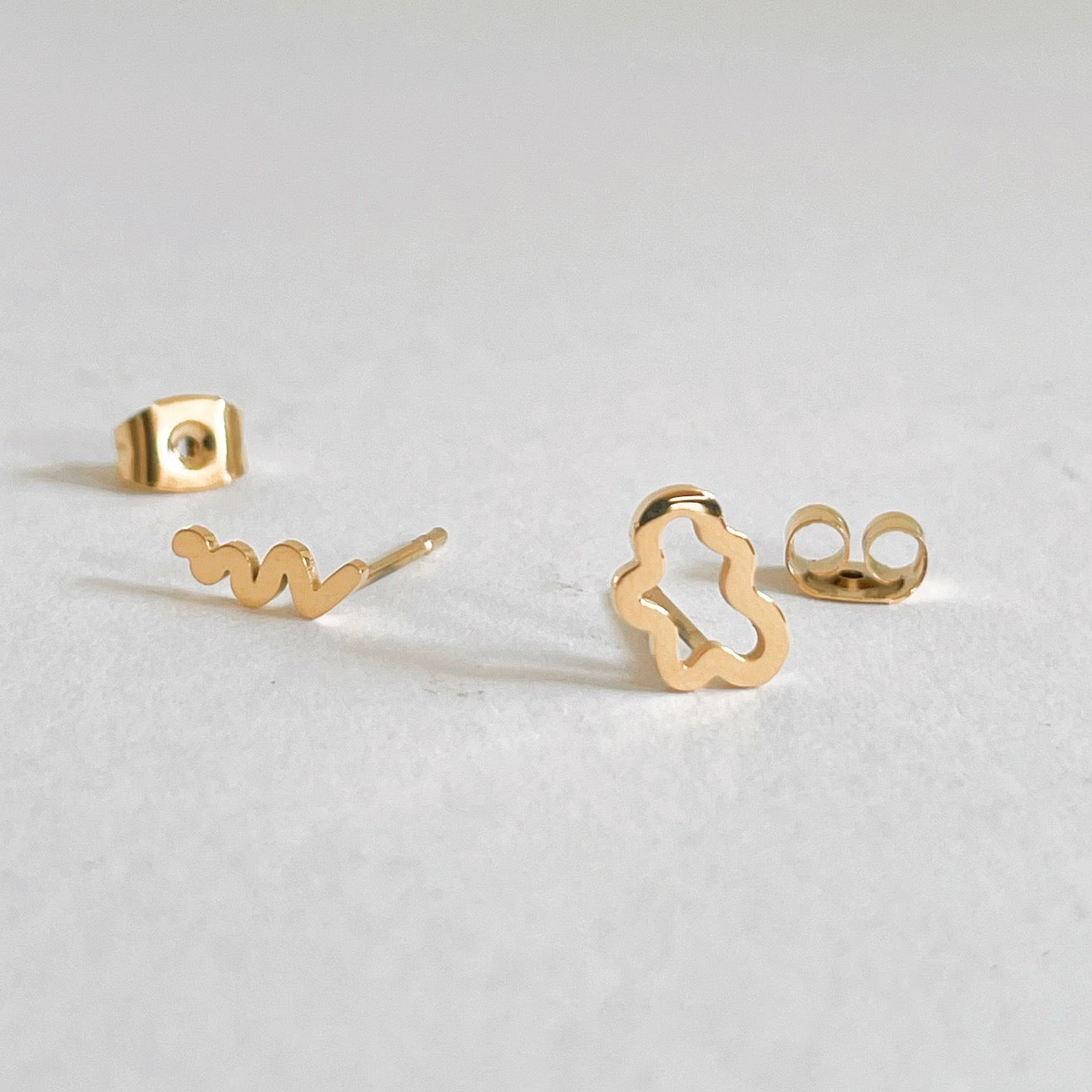 Squiggles & Blobs Metal Stud Earrings - Plant Dosage