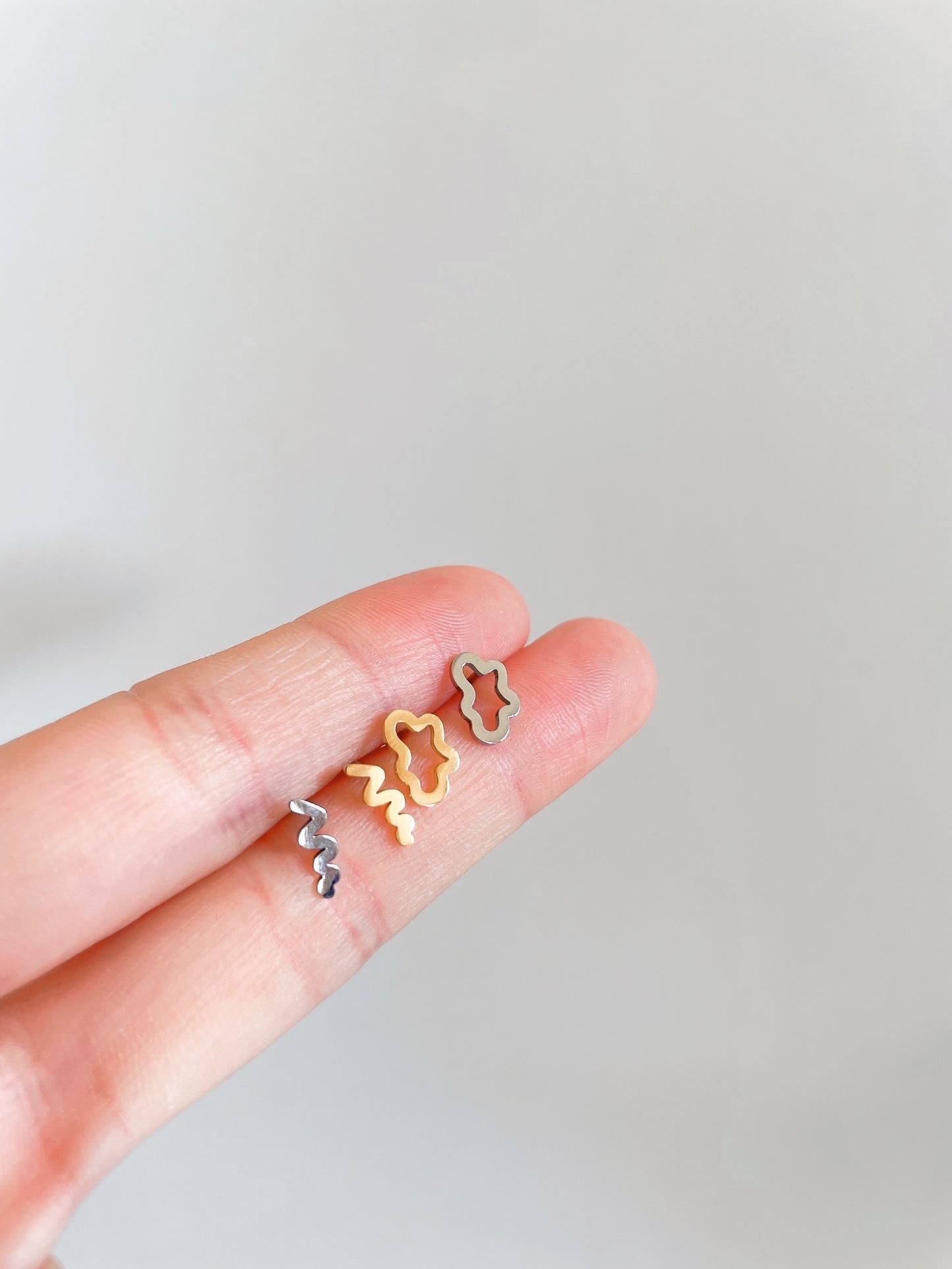 Squiggles & Blobs Metal Stud Earrings - Plant Dosage