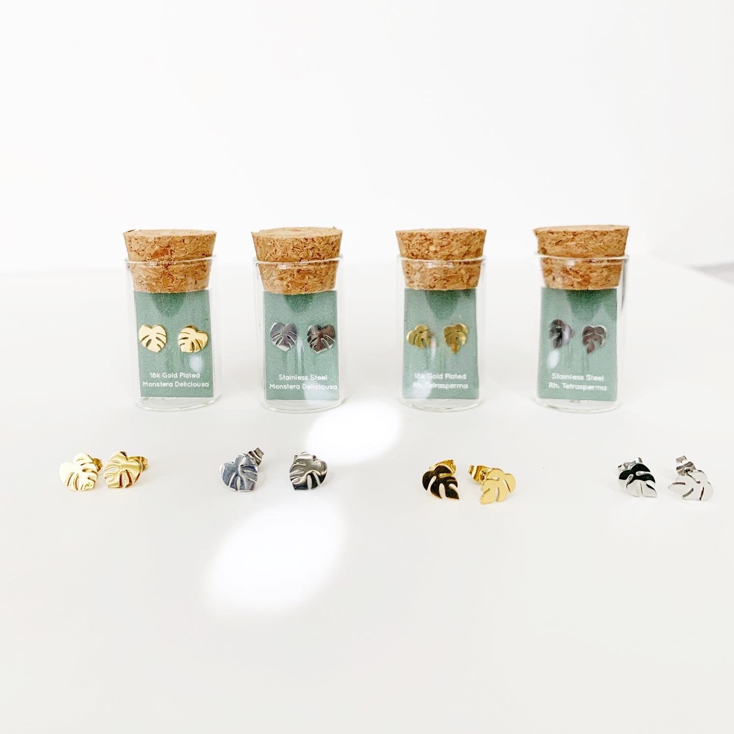 Rhaphidophora Tetrasperma Metal Stud Earrings - Plant Dosage
