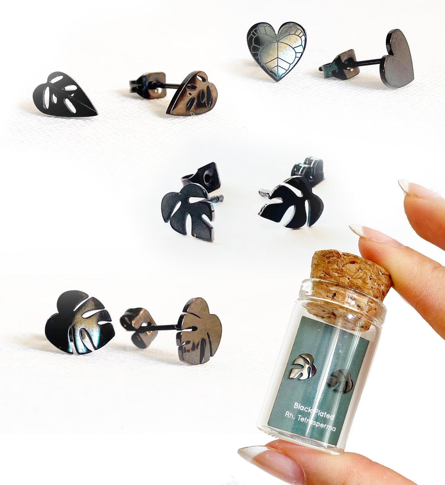 Tiny Houseplant Earring set Propagation Station- 3 pairs of earring studs