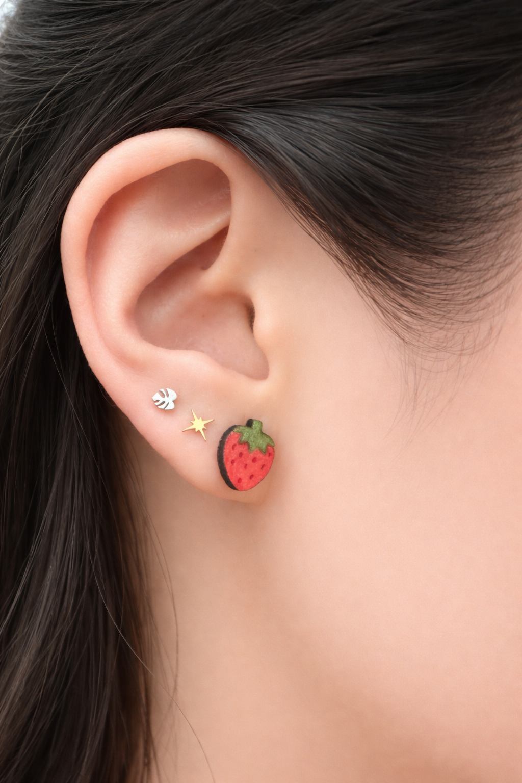 Farmers Market Earrings: Strawberry, Banana, Tangerine