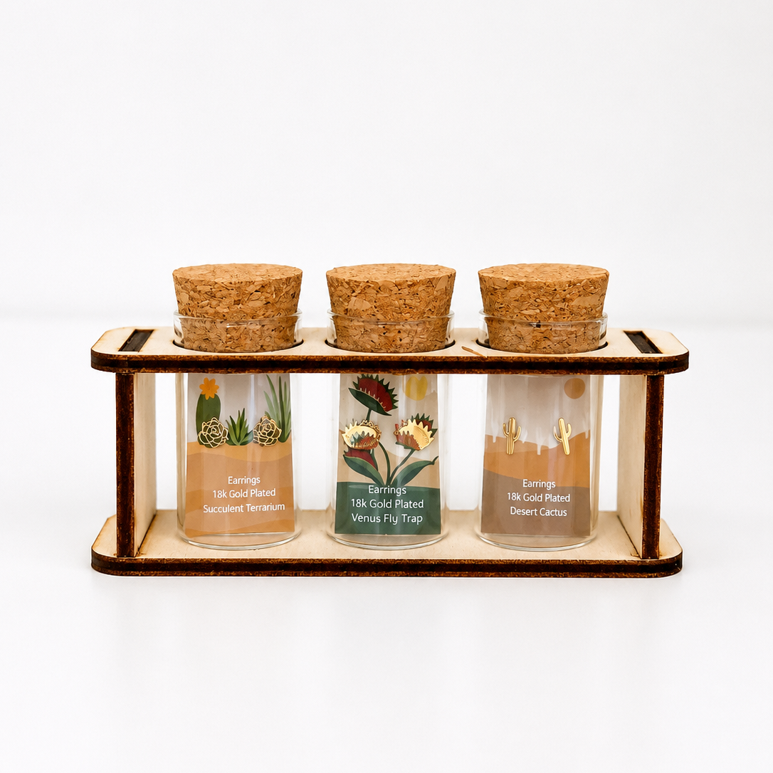 Plant Collector Exotic Trio Earring Studs Set