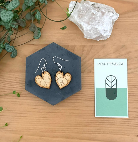 Anthurium Clarinervium Wooden Earrings