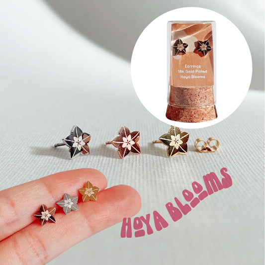 Hoya Blooms Metal Stud Earrings