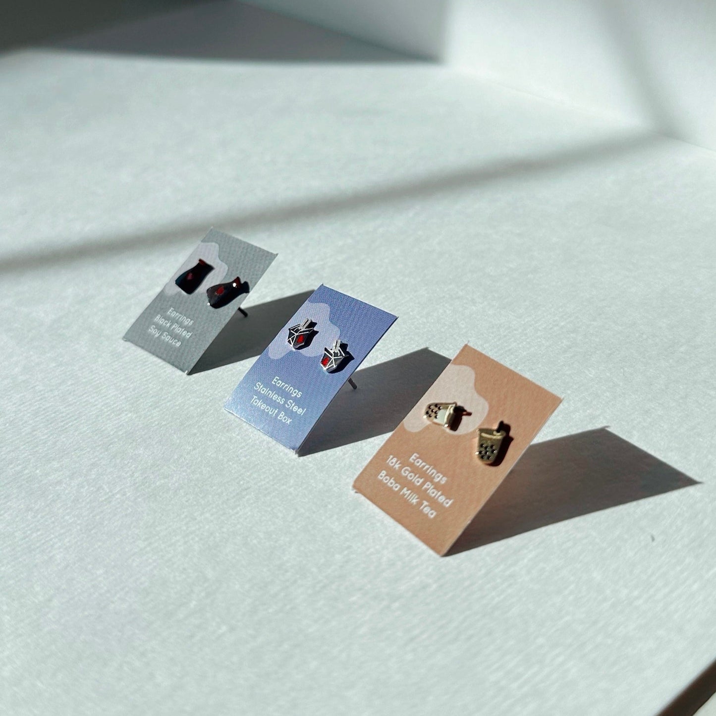 Takeout Box Earring Studs