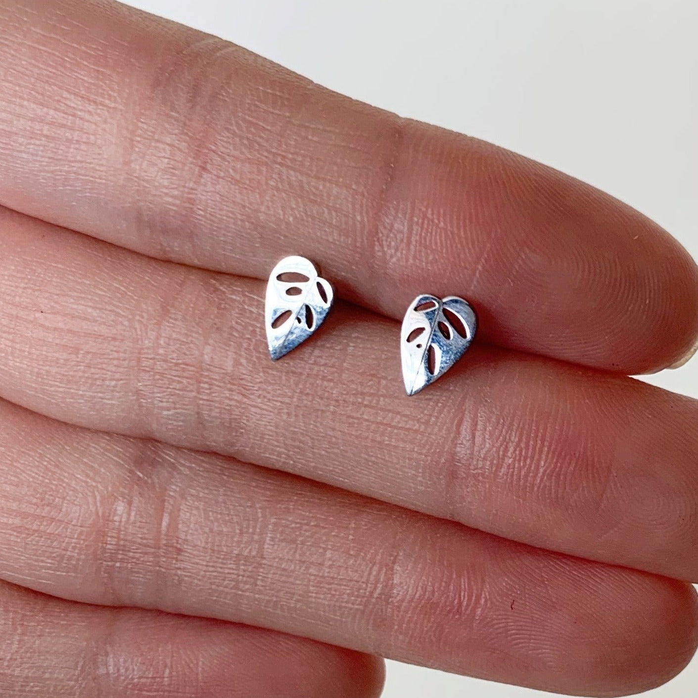 Tiny Hypoallergenic Metal Plant Stud Earrings