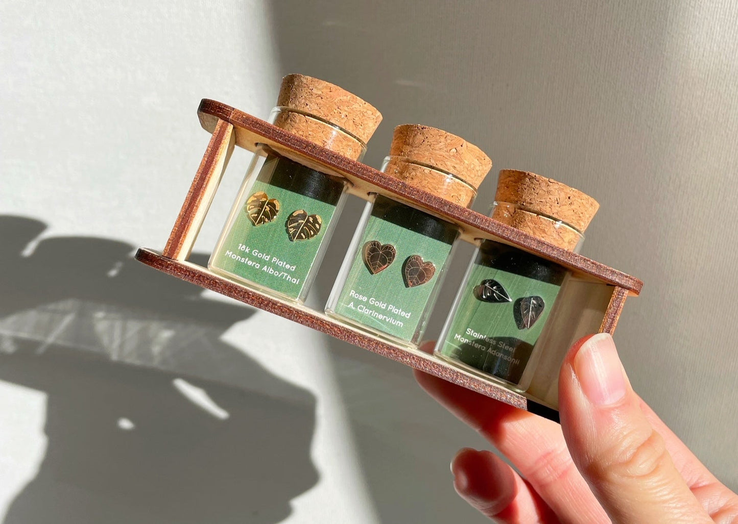 Tiny Houseplant Earring set Propagation Station- 3 pairs of earring studs