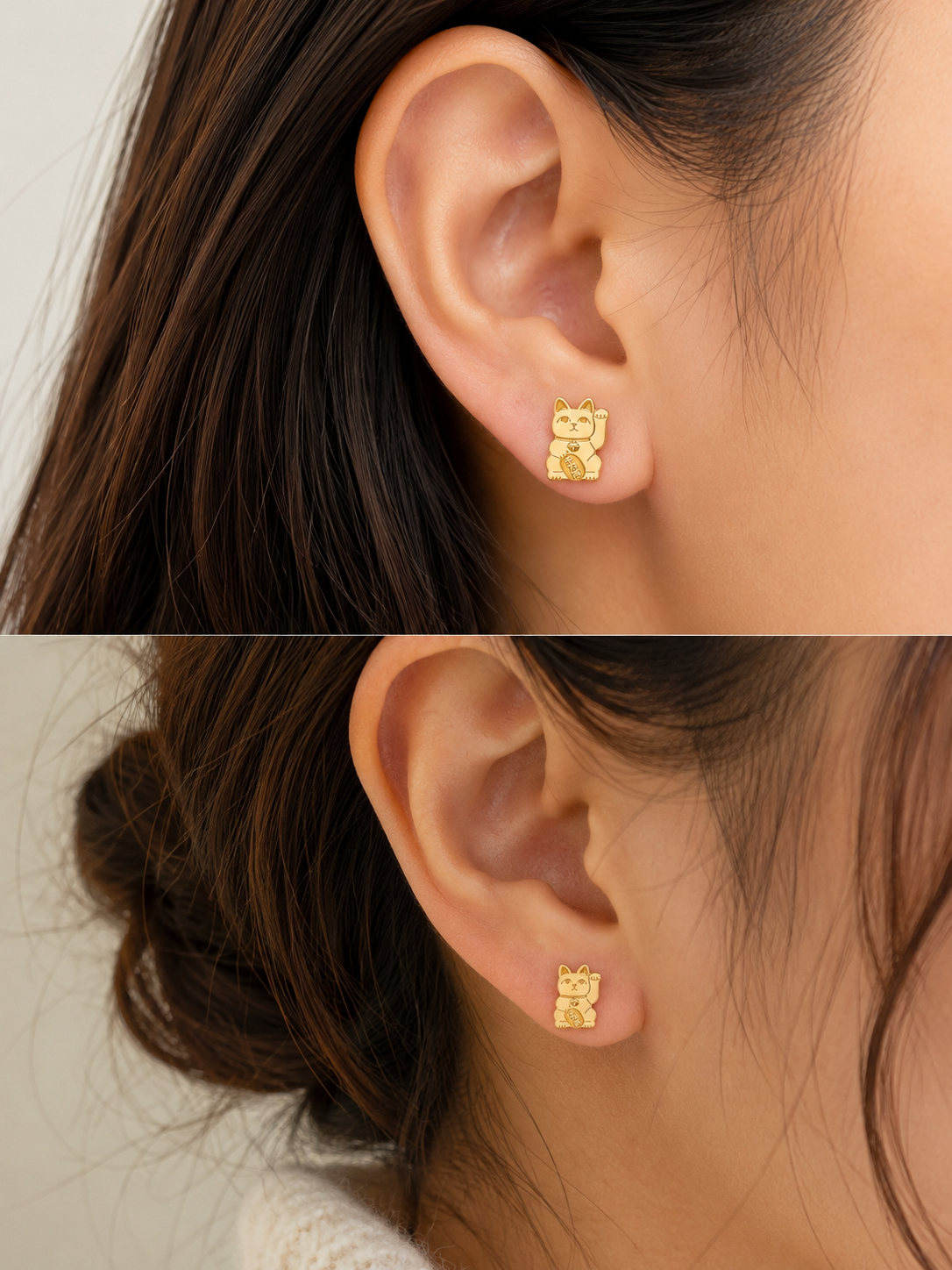 Lucky Cat- 18k Gold Plated