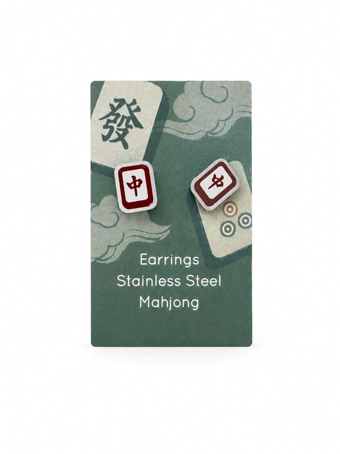 Mahjong Tile Earrings- Stainless Steel