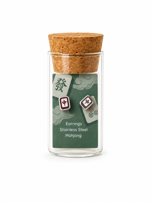 Mahjong Tile Earrings- Stainless Steel