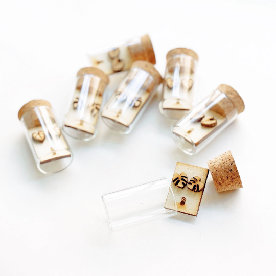 Mini Wooden Earring Studs Prop Set