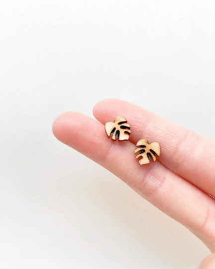Mini Wooden Earring Studs Prop Set