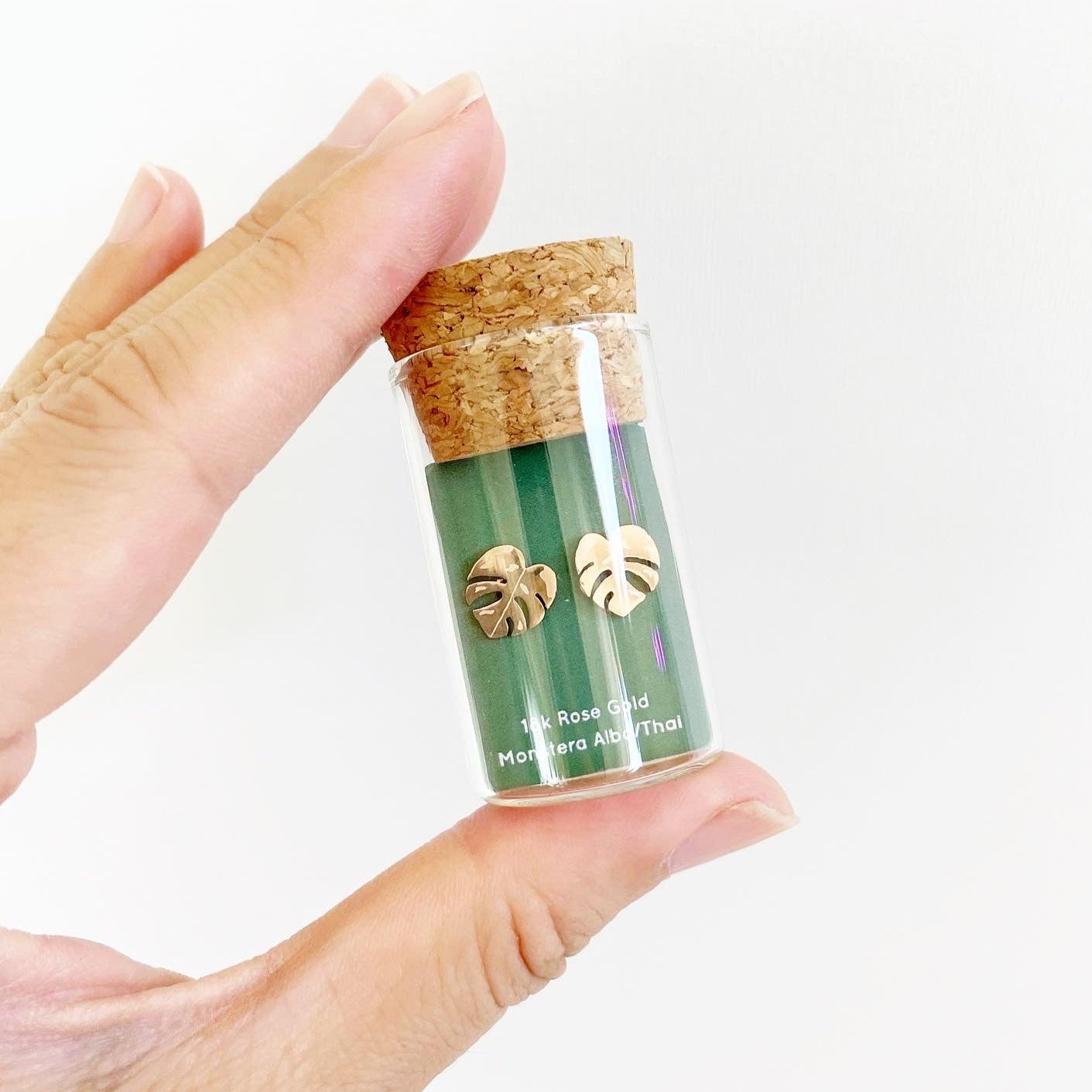 Monstera Albo/Thai Metal Stud Earrings - Plant Dosage