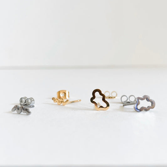 Squiggles & Blobs Metal Stud Earrings - Plant Dosage