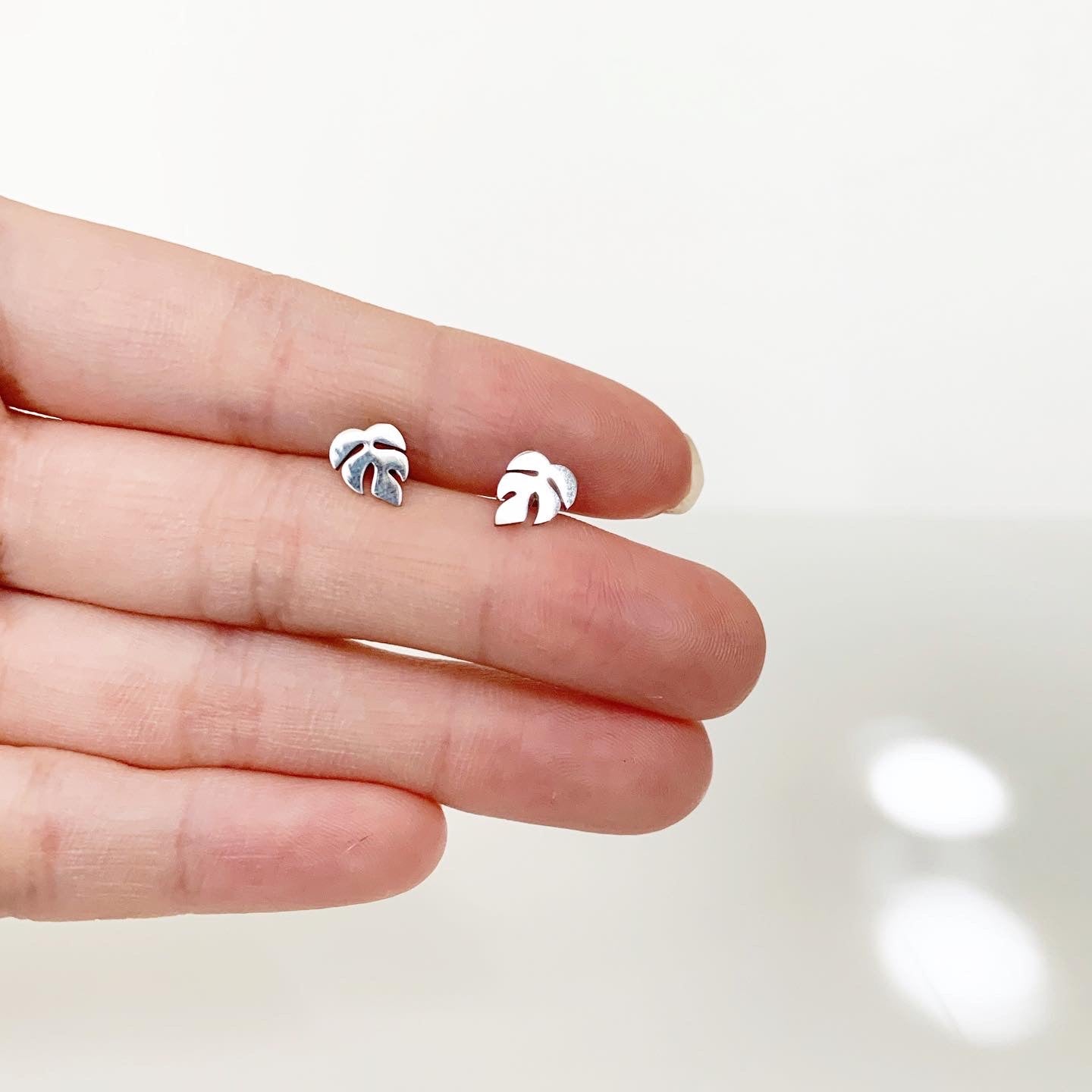 Rhaphidophora Tetrasperma Metal Stud Earrings - Plant Dosage
