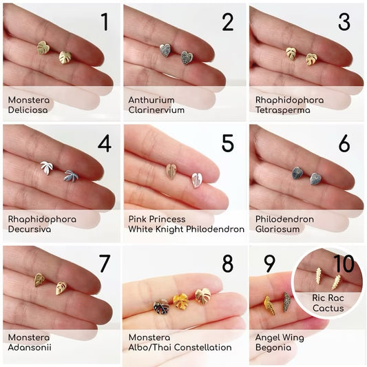 Metal Plant Stud Earrings - Plant Dosage